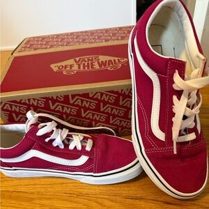 Vans old skool sneakers maroon red women’s 7